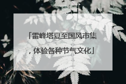 雷峰塔夏至国风市集，体验各种节气文化