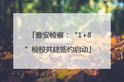 雅安检察：“1+8”检校共建签约启动