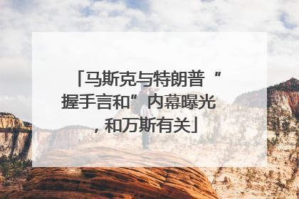 马斯克与特朗普“握手言和”内幕曝光，和万斯有关