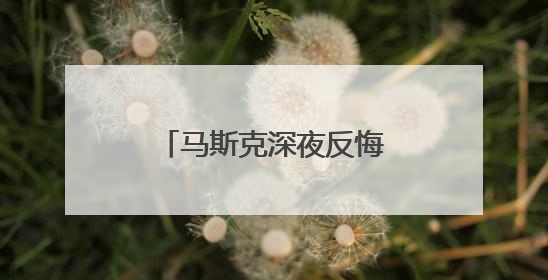 马斯克深夜反悔：不该对特朗普说那么过分的话