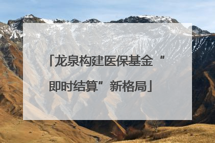 龙泉构建医保基金“即时结算”新格局