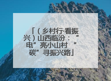 （乡村行·看振兴）山西临汾：“电”亮小山村 “碳”寻振兴路