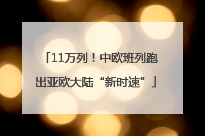 11万列！中欧班列跑出亚欧大陆“新时速”