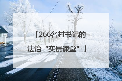 266名村书记的法治“实景课堂”