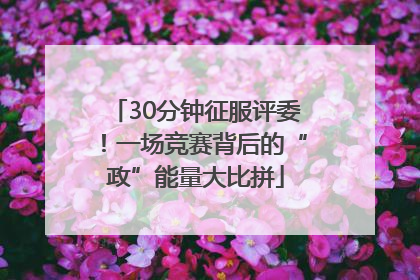 30分钟征服评委！一场竞赛背后的“政”能量大比拼