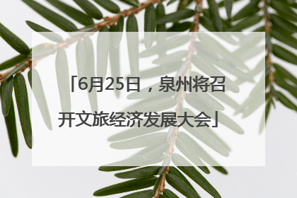 6月25日，泉州将召开文旅经济发展大会