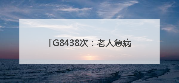 G8438次：老人急病就医不决，列车果断施救